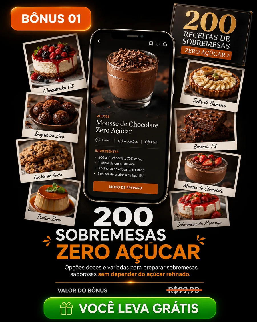 Capa do bônus 200 sobremesas zero açúcar