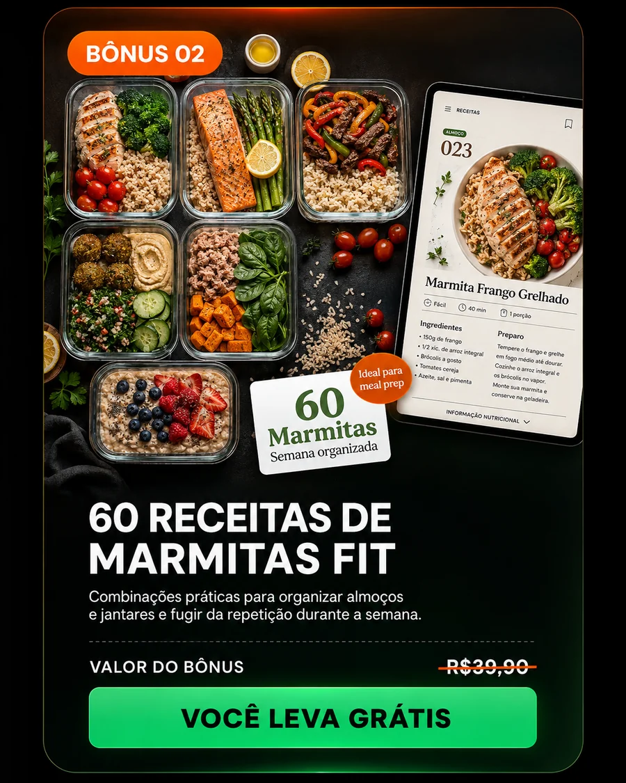Capa do bônus 60 receitas de marmitas fit