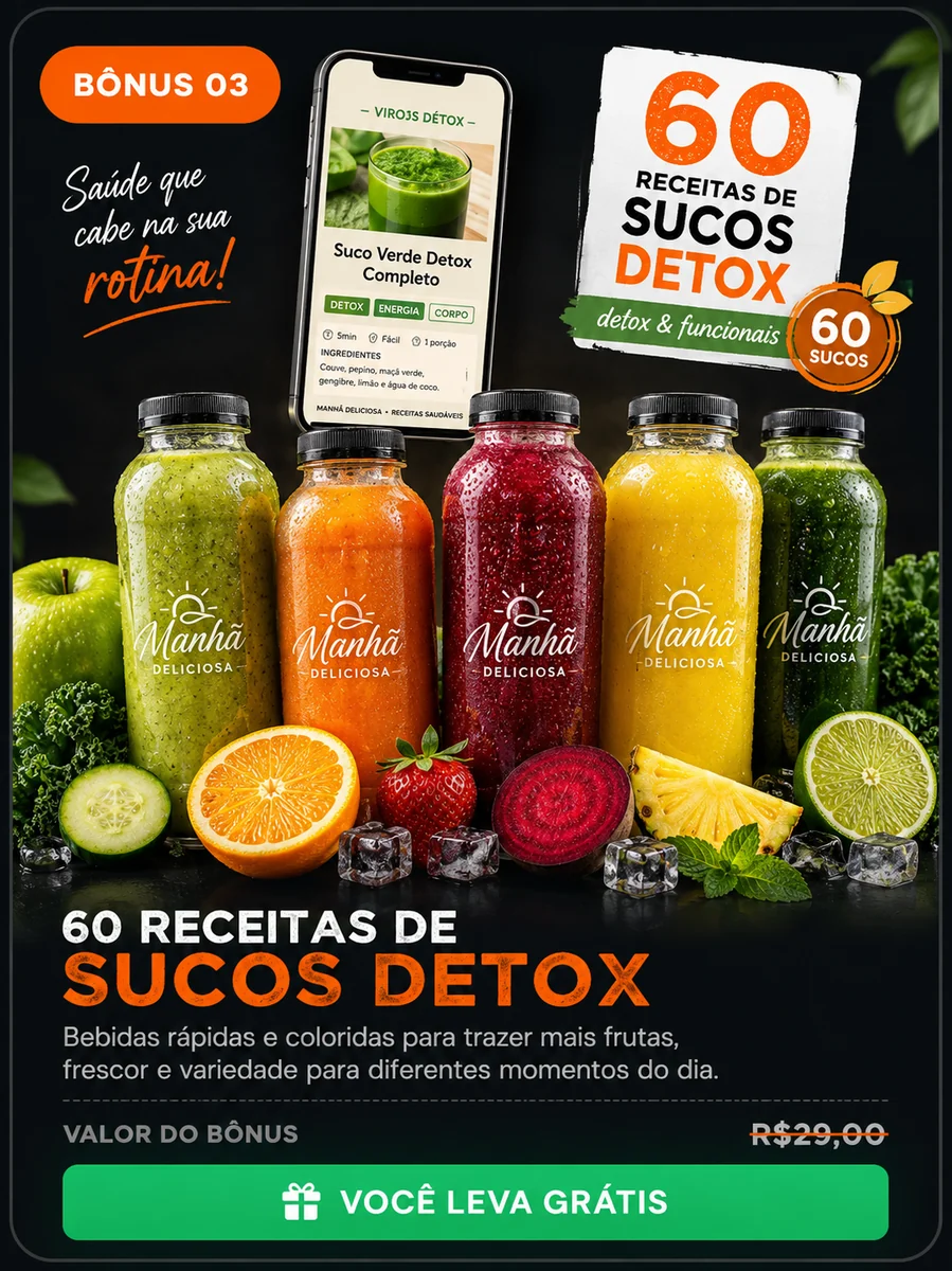 Capa do bônus 60 receitas de sucos detox