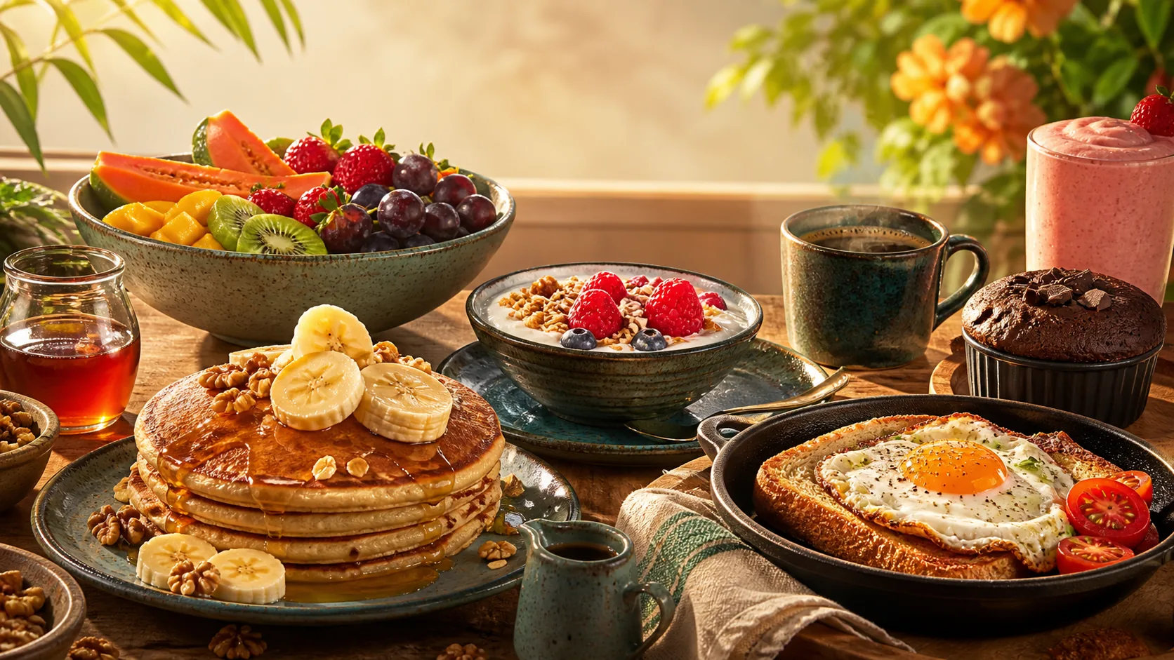 Mesa variada de café da manhã